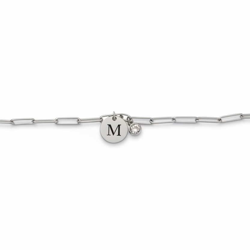 Bracelet Elissa argenté fond blanc