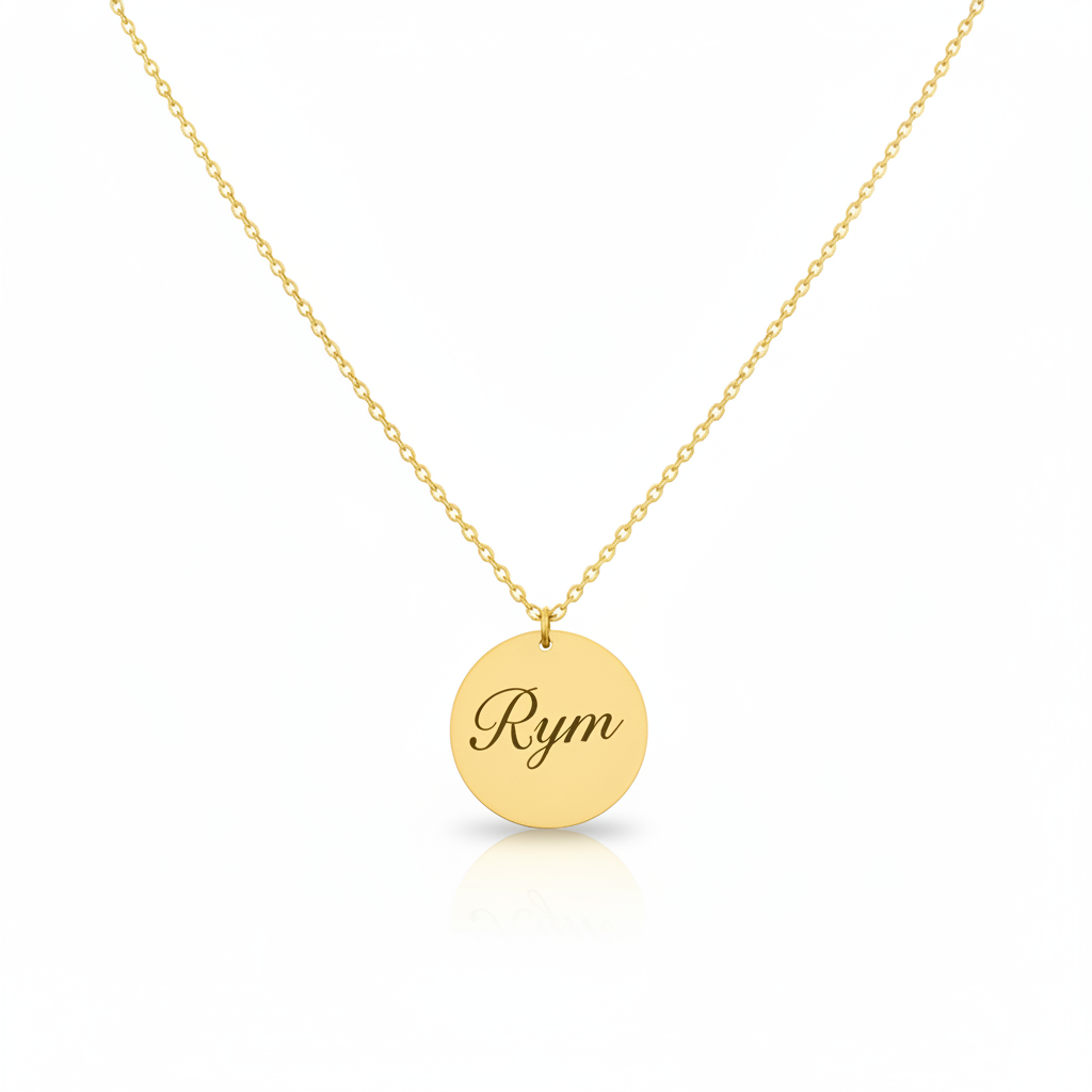 Collier médaillon Rym doré avec ombre