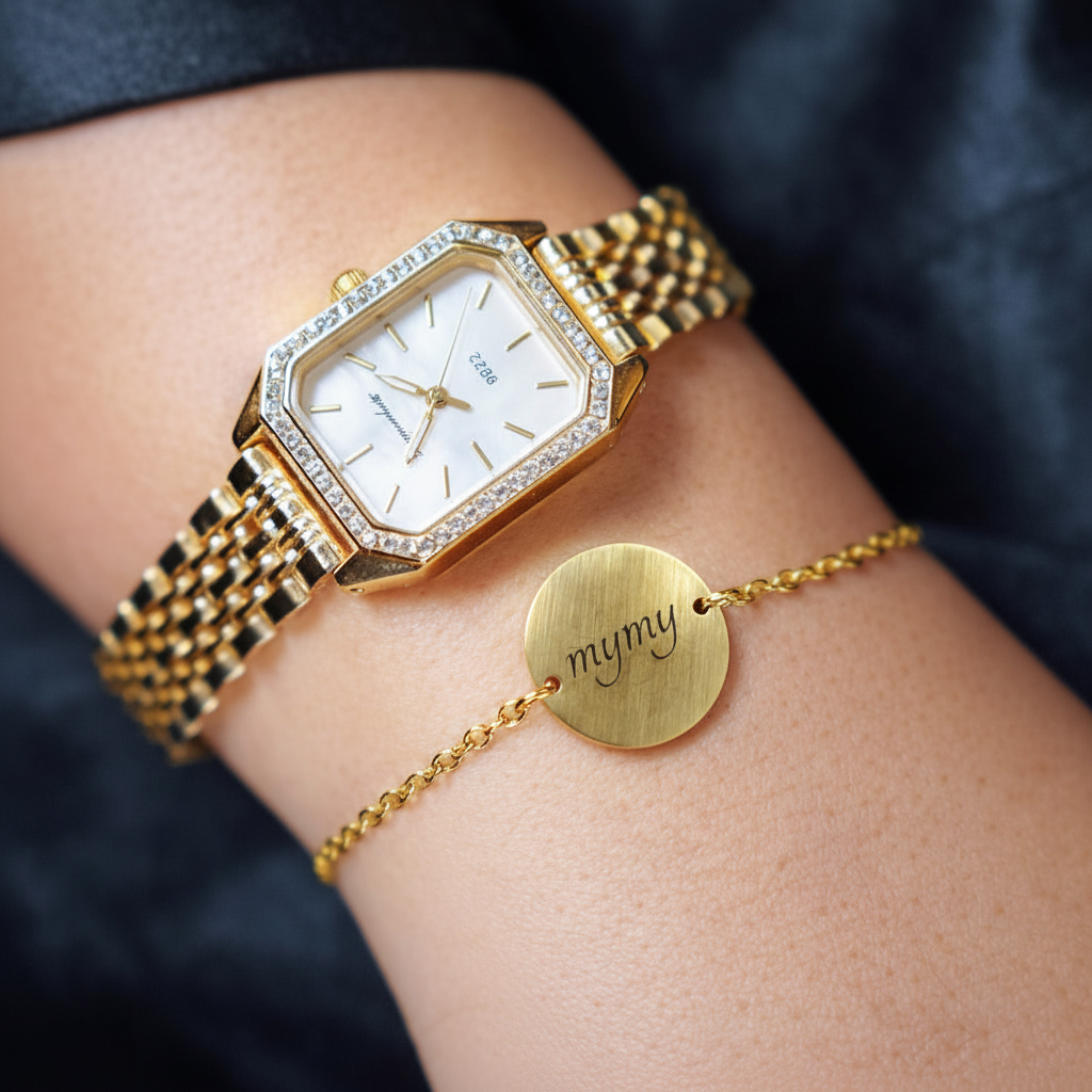 Montre cadran blanc nacré